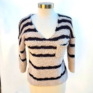 TAKARA Sz Medium Popcorn Knit Striped Pull-over Sweater